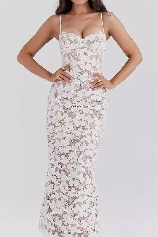 Isabella- Pearl Blossom Maxi Dress