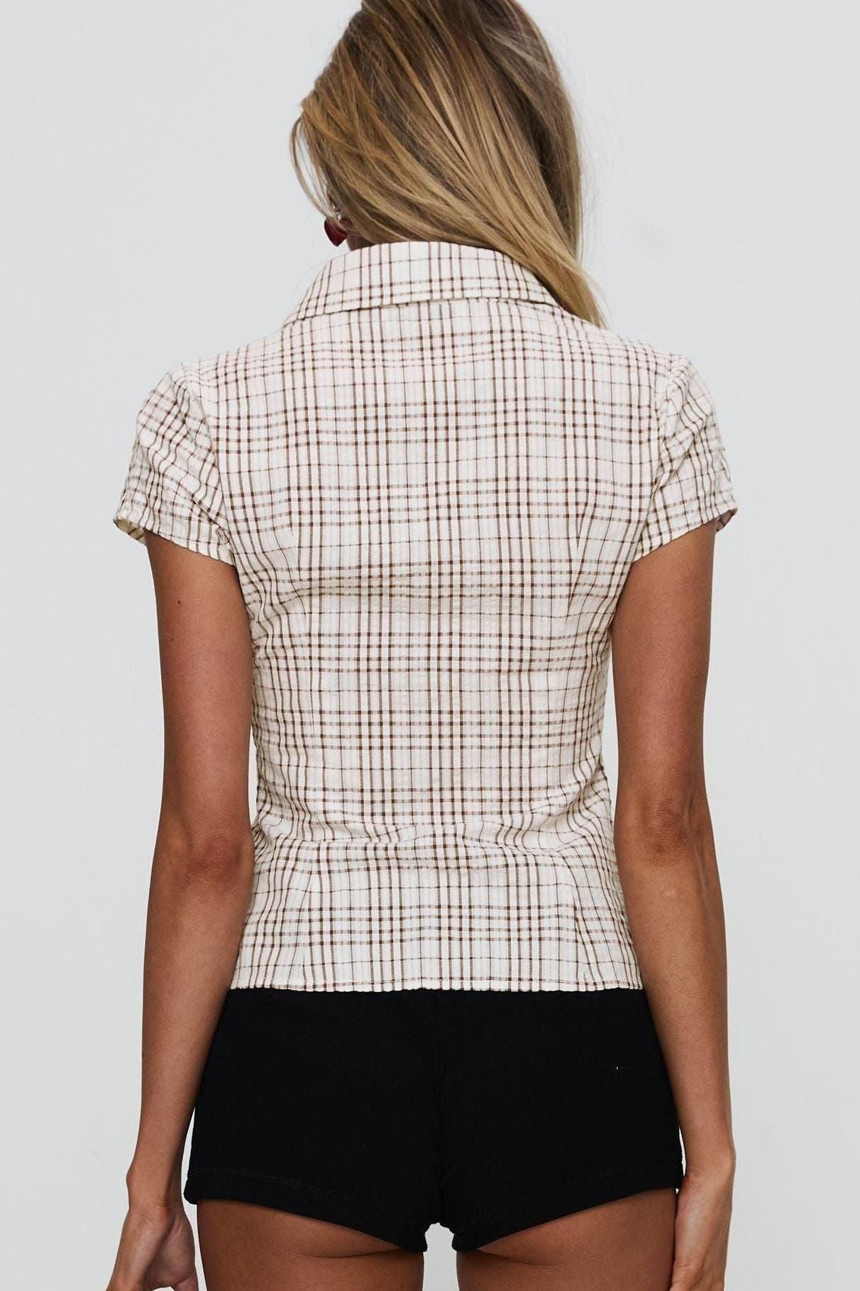 Ellie | Brown Lady Blouse