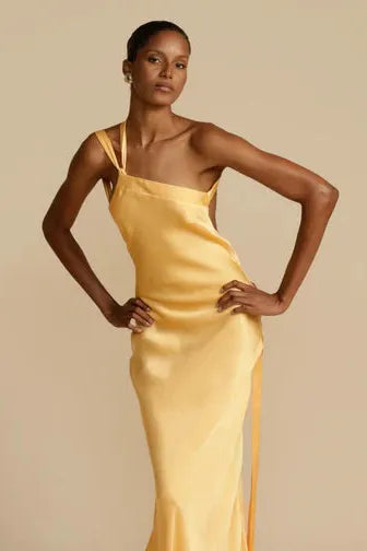 Monique - Golden Asymmetrical Gown