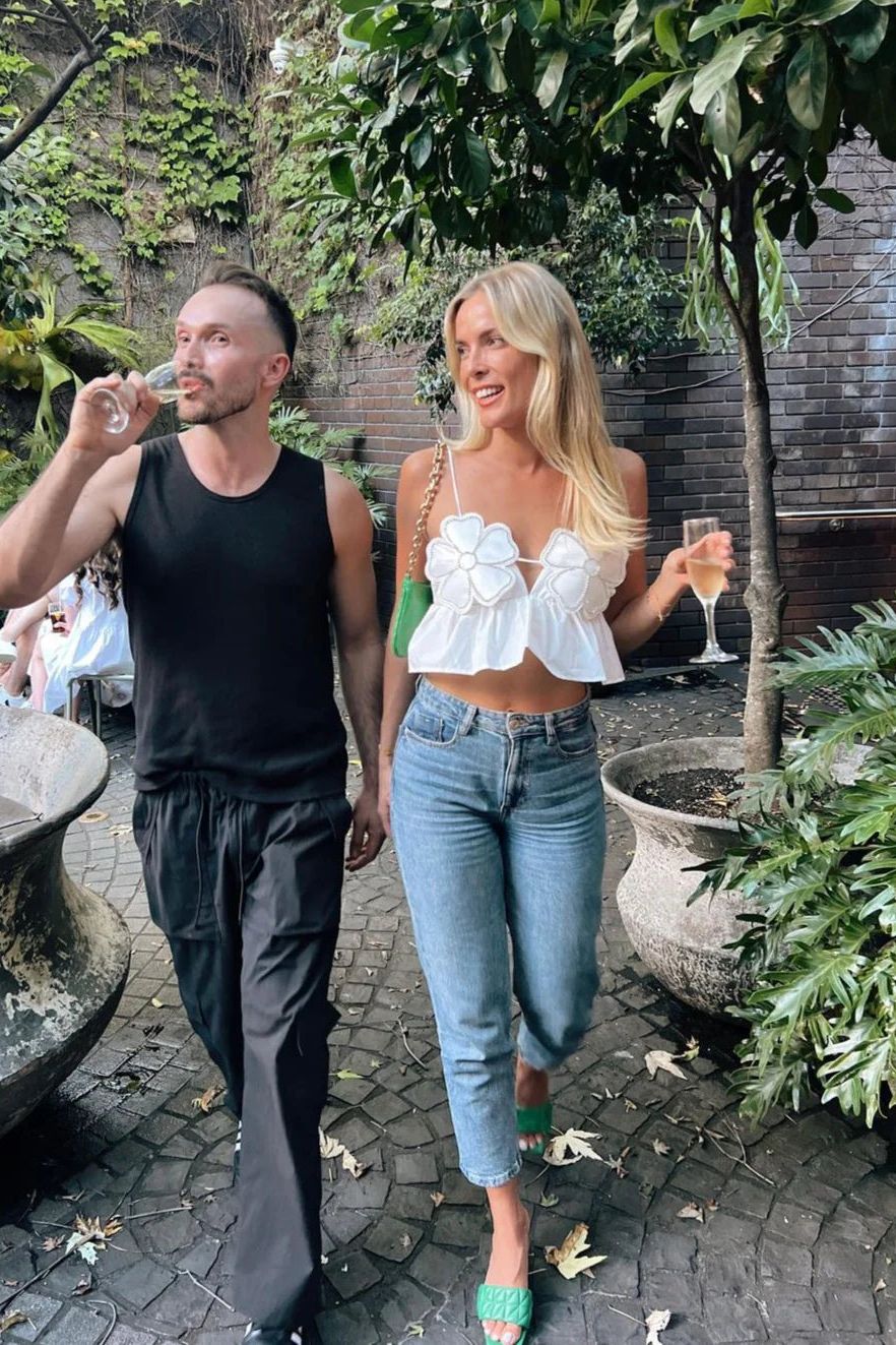 Lysira - Rhinestone Studded Crop Top