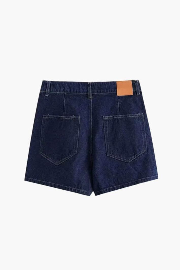 Zephara - Denim Cropped-Top & Skirt Two-Piece Set