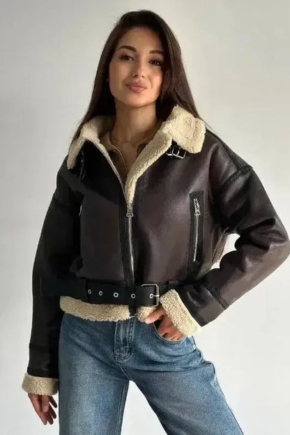 Molly | Leather Fur Coat