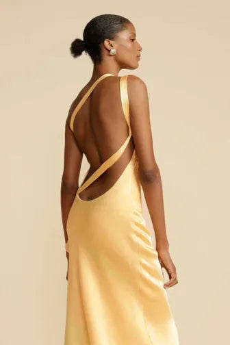 Monique - Golden Asymmetrical Gown