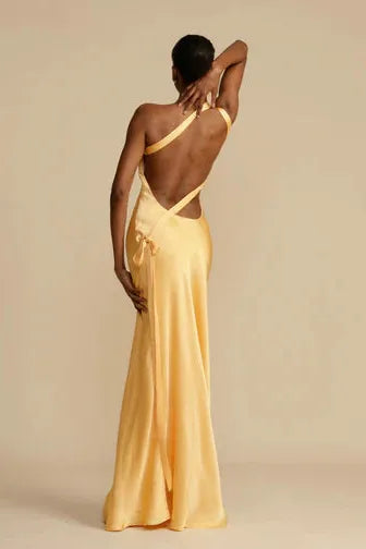 Monique - Golden Asymmetrical Gown
