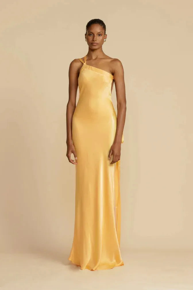 Monique - Golden Asymmetrical Gown