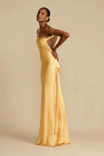 Monique - Golden Asymmetrical Gown