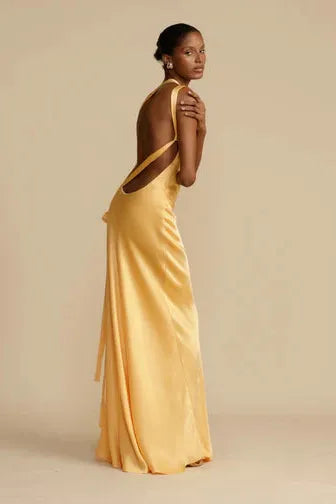 Monique - Golden Asymmetrical Gown