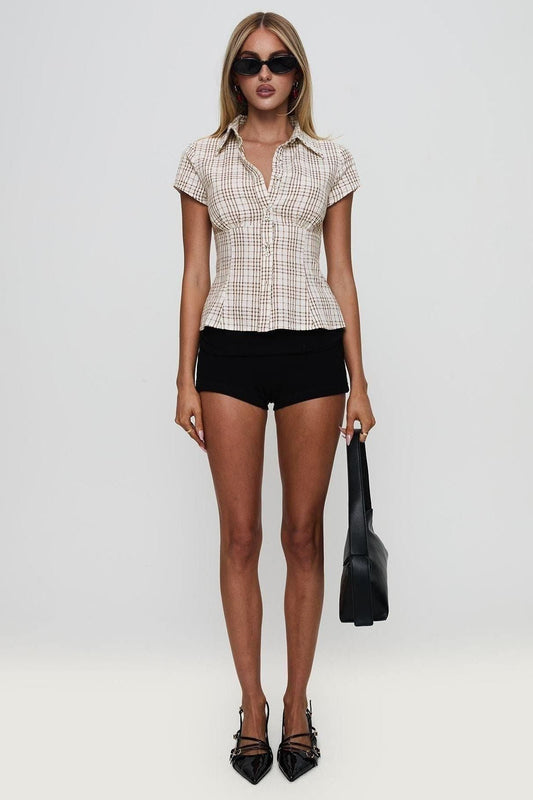 Ellie | Brown Lady Blouse