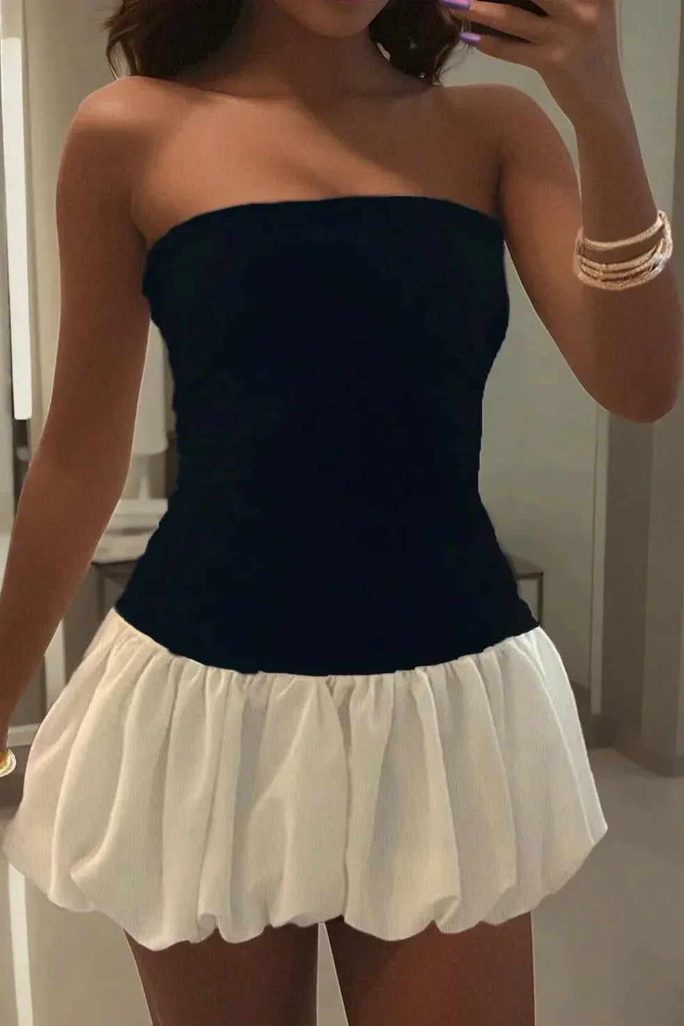 Danielle - Bubble Hem Mini Dress