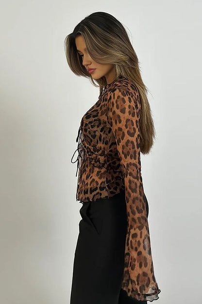 Vivienne Leopard Print Knot Top