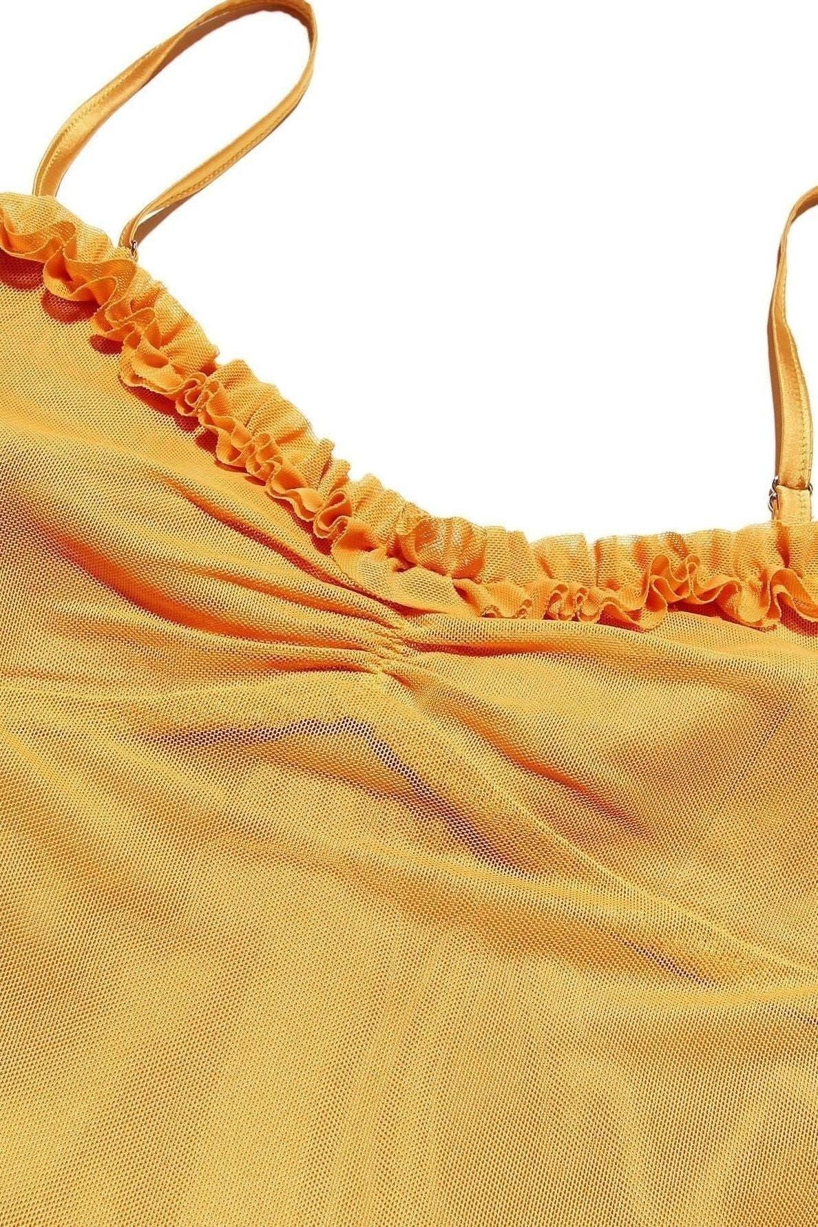 Ruffled Long Dress Lisa - Yellow, Burgundy