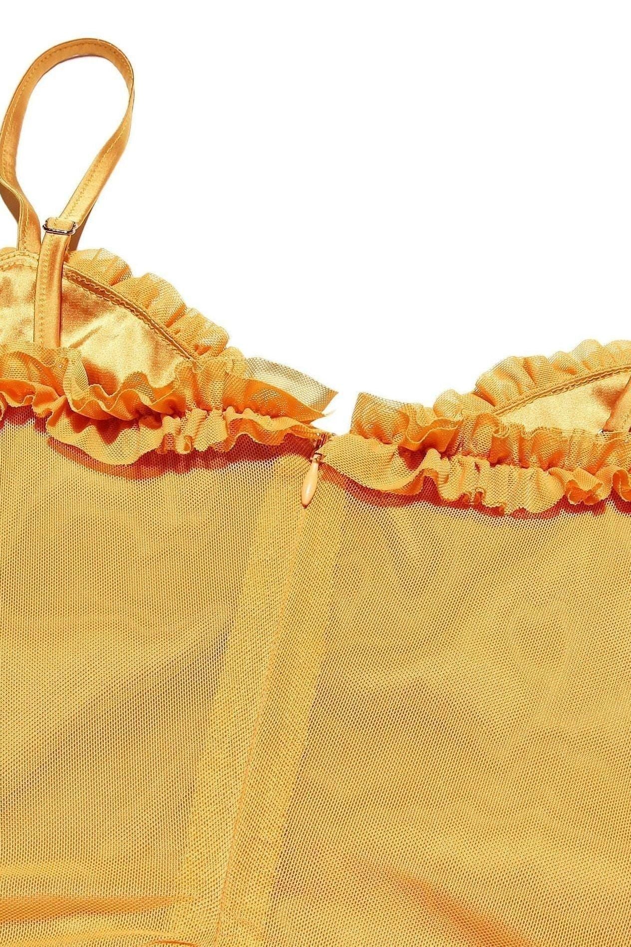 Ruffled Long Dress Lisa - Yellow, Burgundy