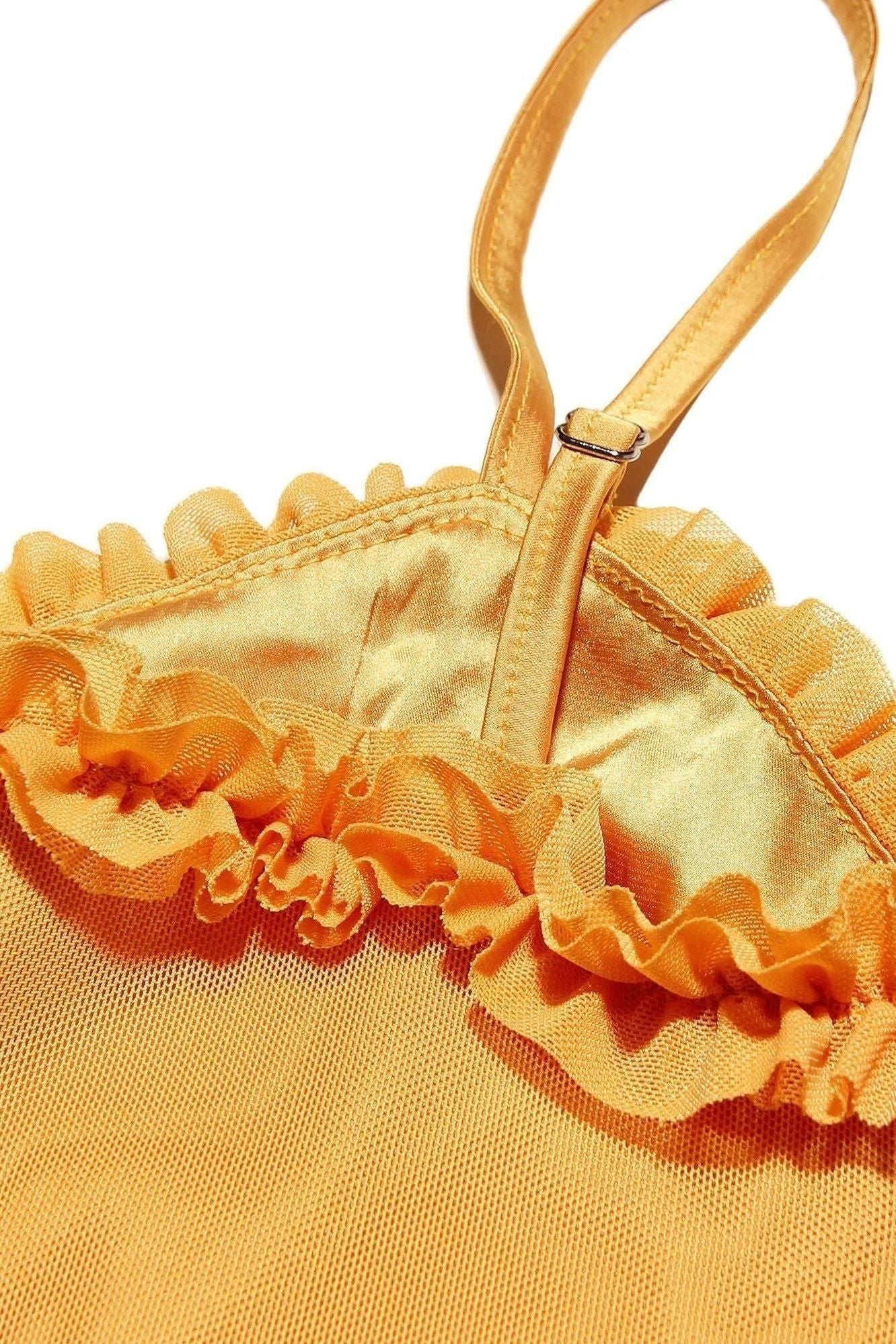 Ruffled Long Dress Lisa - Yellow, Burgundy