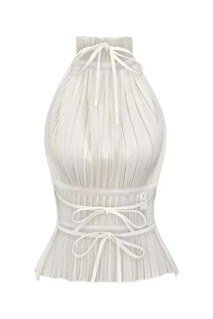 Lauren - Backless Pleated Top