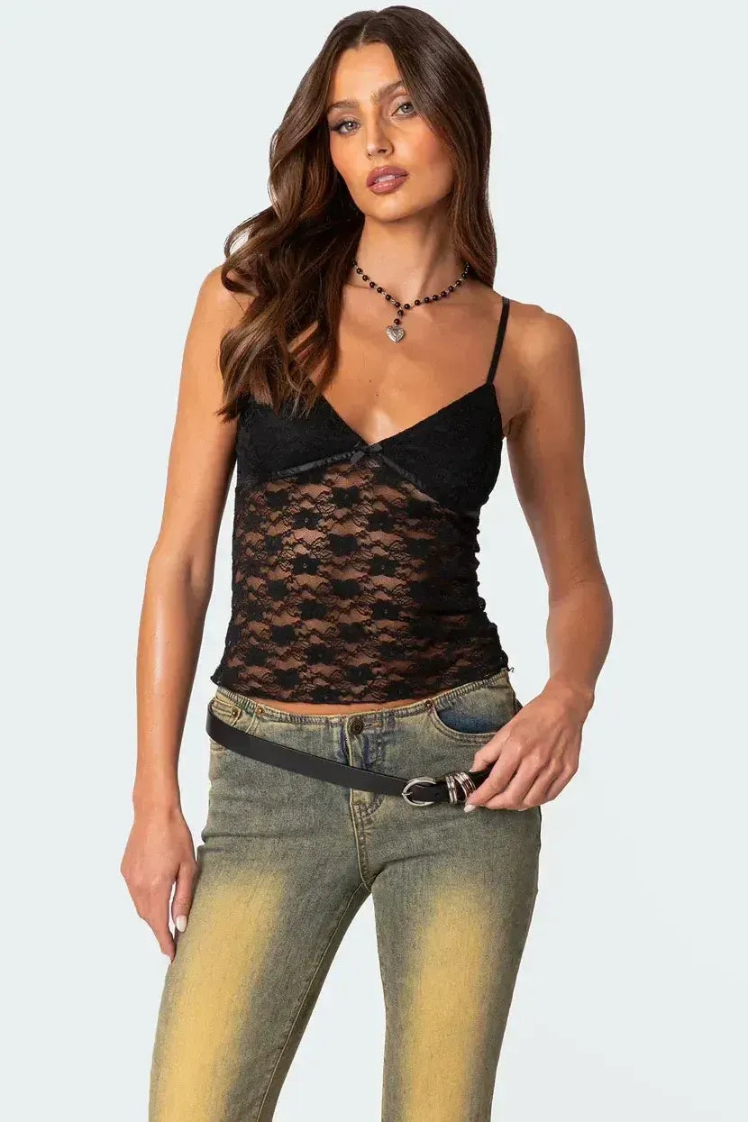 Azalea - Sheer Lace Top