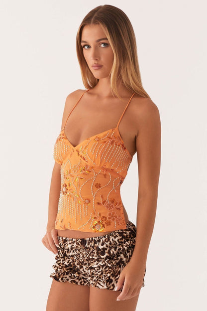 Vienna Mint Sparkle Sequin Top