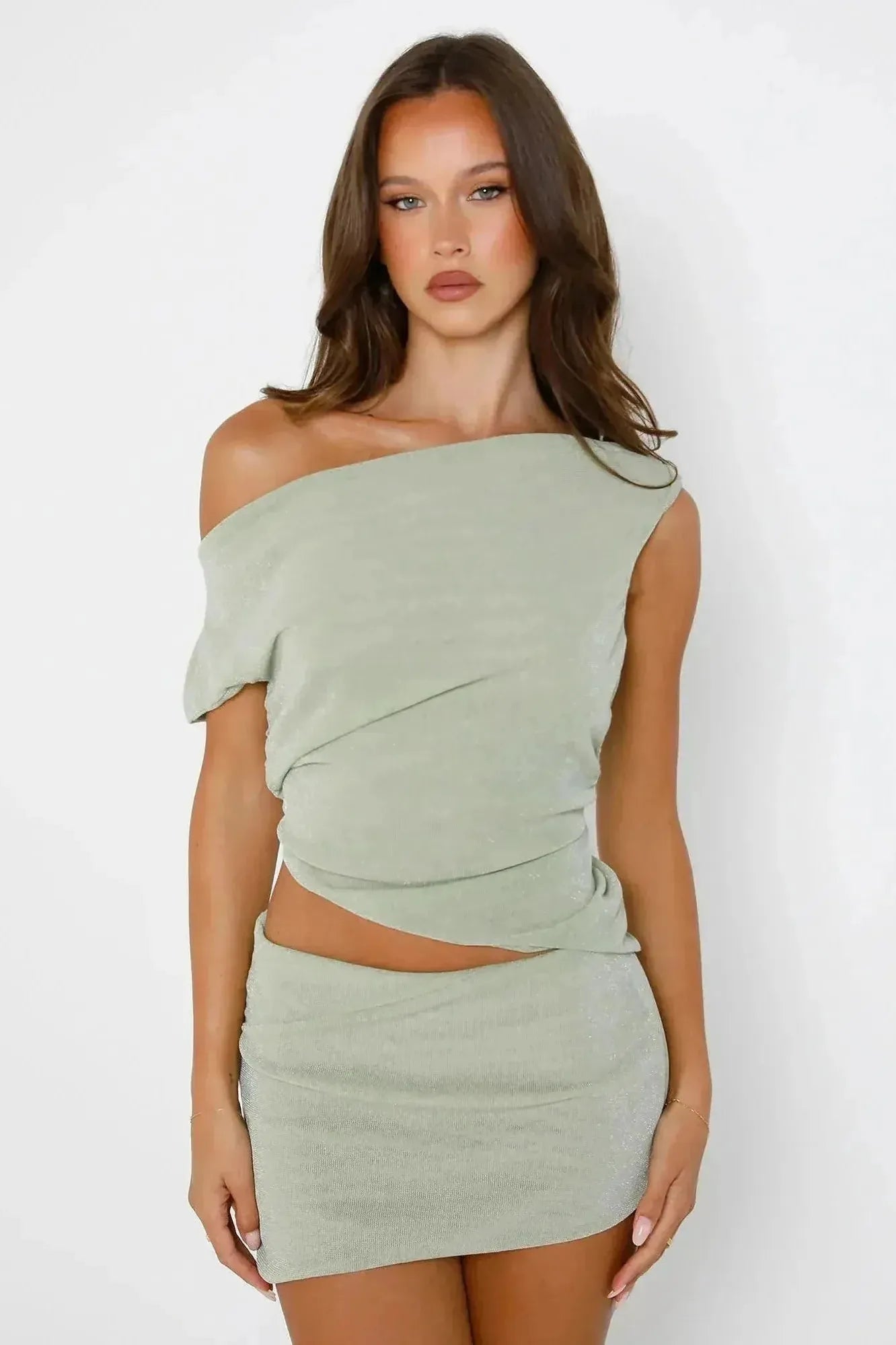Zorina - One-Shoulder Two-Piece Set