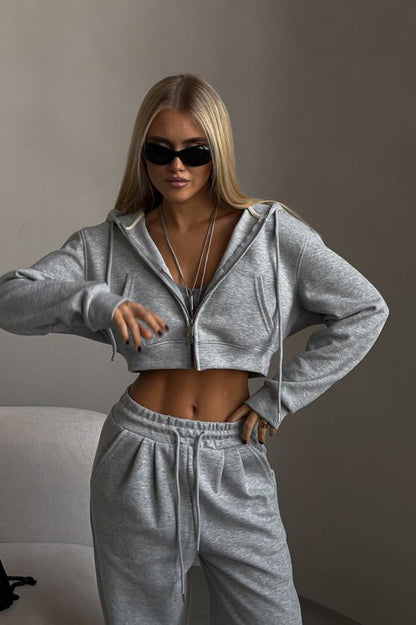 Amelia Cropped Hoodie Set
